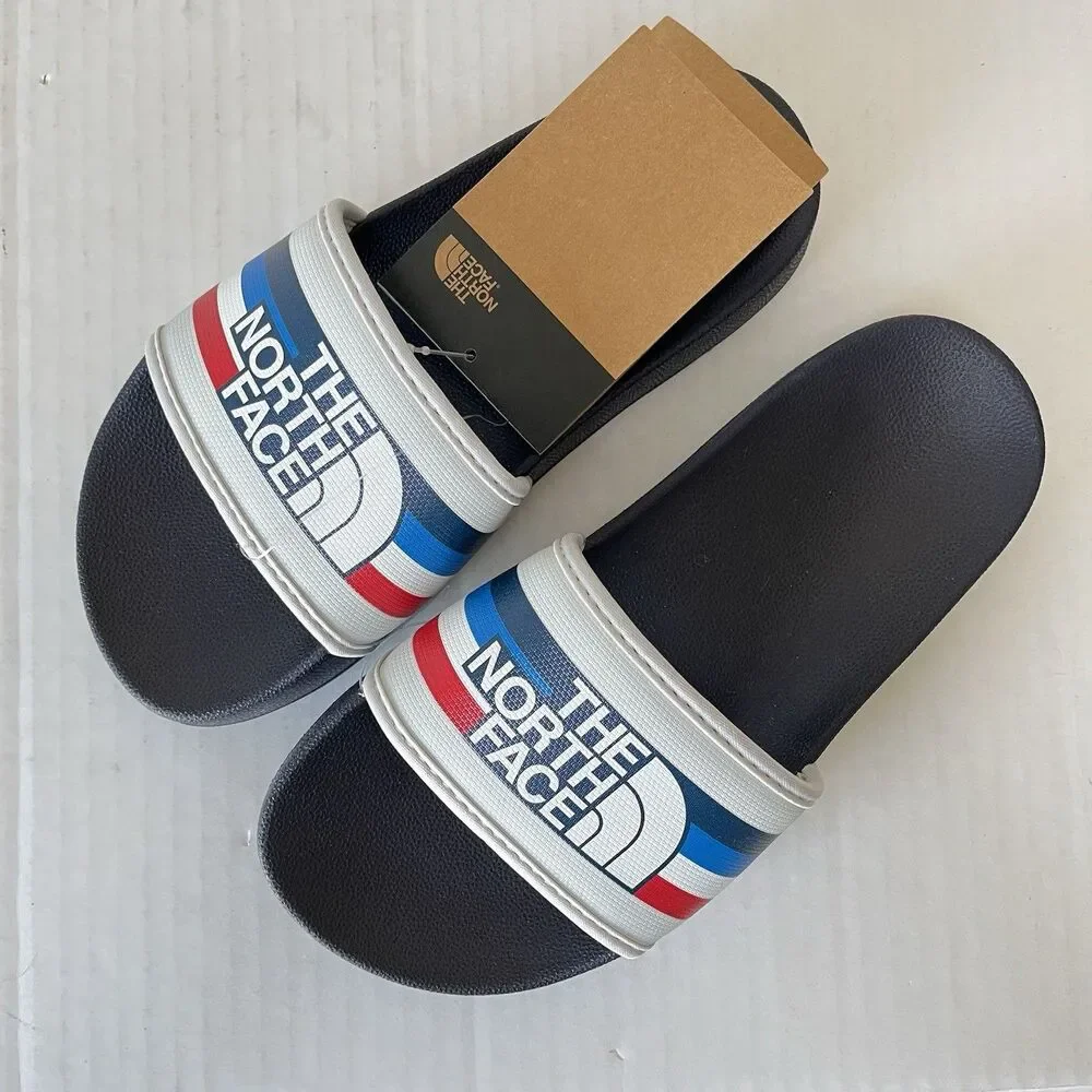 The North Face Youth Base Camp Slide III Slip On Unisex Sandals 3 Red/White/Blue
